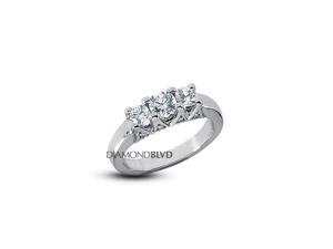 1.00 CTW E-VS2 VG Round Earth Mined Diamonds 18K 4-Prong Vintage Engraved 3-Stone Ring 7.4gr 1.00 CTW E-VS2 VG Round Earth Mined Diamonds 18K 4-Prong Vintage Engraved 3-Stone Ring 7.4gr