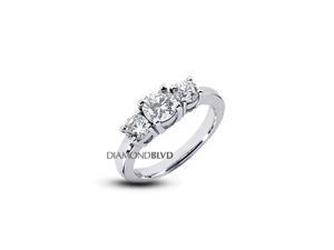 0.87 CTW D-VS2 EX Round Earth Mined Diamonds 950 Platinum 4-Prong Classic Basket 3-Stone Ring 8.4gr 0.87 CTW D-VS2 EX Round Earth Mined Diamonds 950 Platinum 4-Prong Classic Basket 3-Stone Ring 8.4gr