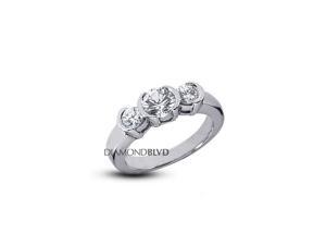 0.91 CTW D-SI1 VG Round Earth Mined Diamonds 18K Half Bezel Classic Tension 3-Stone Ring 5.6gr 0.91 CTW D-SI1 VG Round Earth Mined Diamonds 18K Half Bezel Classic Tension 3-Stone Ring 5.6gr