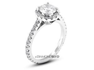 1.57 CT J-SI3 VG Round Earth Mined Diamonds 14K 4-Prong & Pave Halo Wedding Ring 4.0gr 1.57 CT J-SI3 VG Round Earth Mined Diamonds 14K 4-Prong & Pave Halo Wedding Ring 4.0gr