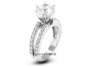 2.40 CT F-I1 Ideal Round Earth Mined Diamonds 14K 6-Prong & Pave Split Shank Wedding Ring 5.3gr 2.40 CT F-I1 Ideal Round Earth Mined Diamonds 14K 6-Prong & Pave Split Shank Wedding Ring 5.3gr