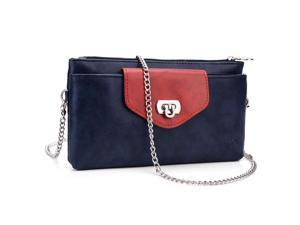 KroO Blue and Magenta Universal Clutch Wallet Purse with Crossbody Chain fits Blu Life One XL KroO Blue and Magenta Universal Clutch Wallet Purse with Crossbody Chain fits Blu Life One XL