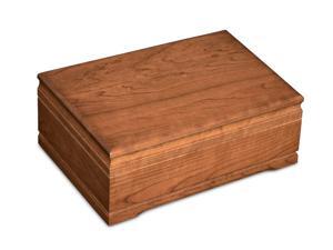 American Chest Jefferson Cigar Humidor, Solid American Cherry Hardwood with English Walnut Finish & Spanish Cedar Linings. Made in USA. American Chest Jefferson Cigar Humidor, Solid American Cherry Hardwood with English Walnut Finish & Spanish Cedar Linings. Made in USA.