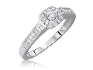 1/5 Carat T.W. Solitaire, Rounds Cut Diamond Ladies Engagement Ring 10K White 1/5 Carat T.W. Solitaire, Rounds Cut Diamond Ladies Engagement Ring 10K White