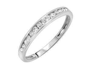 3/8 Carat T.W. Round Cut Diamond Men's Wedding Ring 10K White Gold- Size 8.25 3/8 Carat T.W. Round Cut Diamond Men's Wedding Ring 10K White Gold- Size 8.25