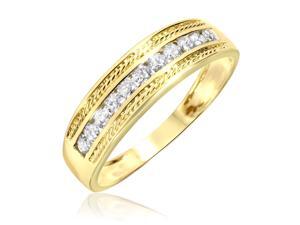 1/3 Carat T.W. Round Cut Diamond Men's Wedding Ring 10K Yellow Gold- Size 12.5 1/3 Carat T.W. Round Cut Diamond Men's Wedding Ring 10K Yellow Gold- Size 12.5