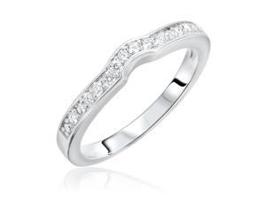 1/2 Carat T.W. Round Cut Diamond His And Hers Wedding Band Set 10K White Gold- 1/2 Carat T.W. Round Cut Diamond His And Hers Wedding Band Set 10K White Gold-