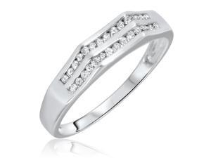 1/3 Carat T.W. Round Cut Diamond Men's Wedding Ring 14K White Gold- Size 7.5 1/3 Carat T.W. Round Cut Diamond Men's Wedding Ring 14K White Gold- Size 7.5