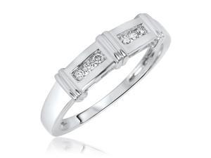 1/7 CT. T.W. Round Cut Diamond Men's Wedding Band 14K White Gold- Size 11.75 1/7 CT. T.W. Round Cut Diamond Men's Wedding Band 14K White Gold- Size 11.75