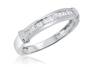 1/4 Carat T.W. Baguette Cut Diamond Men's Wedding Ring 14K White Gold- Size 9.25 1/4 Carat T.W. Baguette Cut Diamond Men's Wedding Ring 14K White Gold- Size 9.25