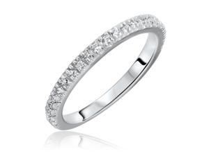 1/4 Carat T.W. Round Cut Diamond His and Hers Wedding Band Set 10K White Gold- 1/4 Carat T.W. Round Cut Diamond His and Hers Wedding Band Set 10K White Gold-