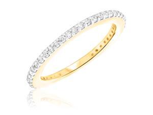 2/3 Carat T.W. Round Cut Diamond His and Hers Wedding Band Set 10K Yellow Gold- 2/3 Carat T.W. Round Cut Diamond His and Hers Wedding Band Set 10K Yellow Gold-
