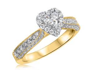 3/4 CT. T.W. Diamond Ladies Engagement Ring 10K Yellow Gold- Size 5 3/4 CT. T.W. Diamond Ladies Engagement Ring 10K Yellow Gold- Size 5