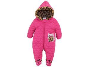 Duck Goose Baby Girls Cute Little Kitty Quilted Footed Ear Snow Pram Suit, Pink, 3-6 Months Duck Goose Baby Girls Cute Little Kitty Quilted Footed Ear Snow Pram Suit, Pink, 3-6 Months