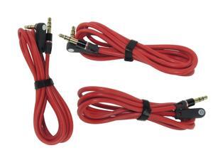 (Three Pack) Red Replacement 3.5mm Audio Aux Cable for Beats by Dr Dre Headphones Solo Studio HD (Three Pack) Red Replacement 3.5mm Audio Aux Cable for Beats by Dr Dre Headphones Solo Studio HD