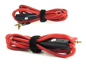 (Two Pack) Red Replacement Remote Mic Volume Controltalk Cable for Beats by Dre Headphones Pro Mixr Solo Detox Studio (Two Pack) Red Replacement Remote Mic Volume Controltalk Cable for Beats by Dre Headphones Pro Mixr Solo Detox Studio