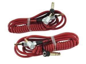 2-Pack Red Stereo Audio Aux Cable Cord for beats by Dr Dre Pro Detox Headphones 2-Pack Red Stereo Audio Aux Cable Cord for beats by Dr Dre Pro Detox Headphones