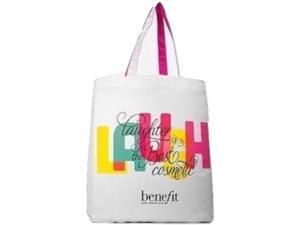 Benefit Cosmetics White Laughter Makeup Cosmetic Large Tote Bag Benefit Cosmetics White Laughter Makeup Cosmetic Large Tote Bag