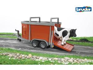 Cattle Trailer with Bull - Vehicle Toy by Bruder Trucks (02029) Cattle Trailer with Bull - Vehicle Toy by Bruder Trucks (02029)