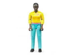 Woman - Dark Skin, Turqouise Jeans - Vehicle Toy by Bruder Trucks (60404) Woman - Dark Skin, Turqouise Jeans - Vehicle Toy by Bruder Trucks (60404)