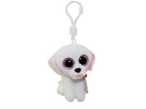 Pippi White Dog Boo Clip - Stuffed Animal by Ty (35006) Pippi White Dog Boo Clip - Stuffed Animal by Ty (35006)