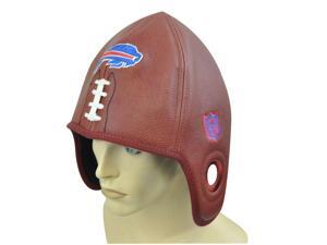NFL Buffalo Bills Reebok Football Shaped Brown Hat Cap Helmet Head Faux Leather NFL Buffalo Bills Reebok Football Shaped Brown Hat Cap Helmet Head Faux Leather