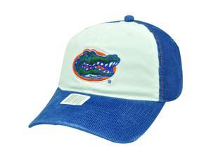 NCAA UF Florida Gators Corduroy Blue White Garment Wash Distress Ripped Hat Cap NCAA UF Florida Gators Corduroy Blue White Garment Wash Distress Ripped Hat Cap