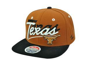 NCAA Texas Longhorns Flat Bill Logo Zephyr Burnt Orange Black Snapback Hat Cap NCAA Texas Longhorns Flat Bill Logo Zephyr Burnt Orange Black Snapback Hat Cap