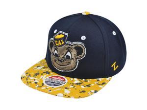 NCAA Zephyr California Golden Bears Berkeley Splatter Flat Bill Snapback Hat Cap NCAA Zephyr California Golden Bears Berkeley Splatter Flat Bill Snapback Hat Cap