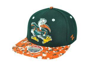 NCAA Miami Hurricanes Zephyr Splatter Sebastian 32/5 Snapback Flat Bill Hat Cap NCAA Miami Hurricanes Zephyr Splatter Sebastian 32/5 Snapback Flat Bill Hat Cap