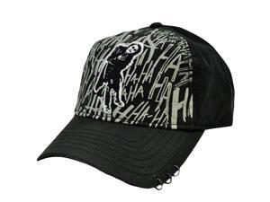 Batman DC Comics The Dark Knight Joker Heath Ledger Black Gray Velcro Hat Cap Batman DC Comics The Dark Knight Joker Heath Ledger Black Gray Velcro Hat Cap