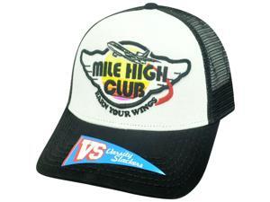 Mile High Club Earn Your Wings Mesh Snapback Mesh Airplane Two Tone Hat Cap Mile High Club Earn Your Wings Mesh Snapback Mesh Airplane Two Tone Hat Cap