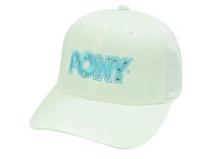 PONY WOMEN WHITE BLUE RHINESTONE HAT CAP FLEX FIT SM MD PONY WOMEN WHITE BLUE RHINESTONE HAT CAP FLEX FIT SM MD