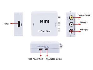Mini HDMI to 2AV Video Converter Adapter 720p 1080p Upscaler Mini HDMI to 2AV Video Converter Adapter 720p 1080p Upscaler