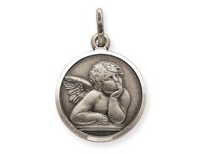 Sterling Silver Antiqued Raphael Angel Charm Sterling Silver Antiqued Raphael Angel Charm
