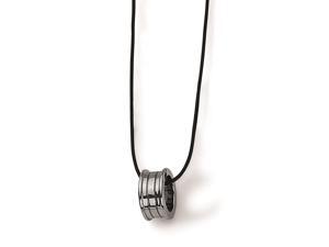Tungsten Polished Leather Cord Necklace Tungsten Polished Leather Cord Necklace