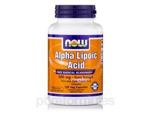Alpha Lipoic Acid 600 mg (Extra Strength) - 120 Veg Capsules by NOW Alpha Lipoic Acid 600 mg (Extra Strength) - 120 Veg Capsules by NOW