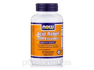 Acid Relief with Enzymes - 60 Chewables Tablets by NOW Acid Relief with Enzymes - 60 Chewables Tablets by NOW