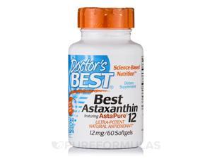 Best Astaxanthin featuring AstaPure 12 mg - 60 Softgels by Doctor's Best Best Astaxanthin featuring AstaPure 12 mg - 60 Softgels by Doctor's Best