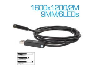 2MP 9mm LENs USB HD Endoscope Waterproof Camera Endoscope Inspection Snake Camera with 6LED Digital Borescope 2m Cable 1600x1200 2MP 9mm LENs USB HD Endoscope Waterproof Camera Endoscope Inspection Snake Camera with 6LED Digital Borescope 2m Cable 1600x1200