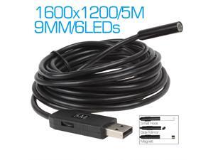 Waterproof 6LED USB Endoscope Camera 5m Cable HD Inspection Camera with 9mm LENs Camera Video Inspection Borescope Snake Camera Waterproof 6LED USB Endoscope Camera 5m Cable HD Inspection Camera with 9mm LENs Camera Video Inspection Borescope Snake Camera