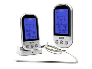 LED Backlight Wireless Meat Thermometer Long Range Digital Kitchen Thermometer for Oven Remote Monitor BBQ Grill Cooking Porbe Thermometer Timer Timing 40M-50M LED Backlight Wireless Meat Thermometer Long Range Digital Kitchen Thermometer for Oven Remote Monitor BBQ Grill Cooking Porbe Thermometer Timer Timing 40M-50M