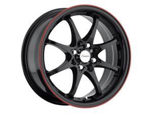 Forza FO-302 17x7 5x100/5x114.3 +38mm Black with Red Stripe Wheel Rim Forza FO-302 17x7 5x100/5x114.3 +38mm Black with Red Stripe Wheel Rim