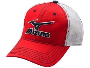 Mizuno 370211 Red / White Adjustable Adult Mesh Trucker Baseball Softball Hat Mizuno 370211 Red / White Adjustable Adult Mesh Trucker Baseball Softball Hat