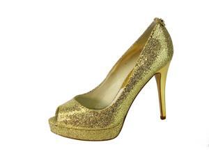 Michael Kors York Platform/High Heel Peep-Toe Gold Glitter/Sparkle Dress Shoe Michael Kors York Platform/High Heel Peep-Toe Gold Glitter/Sparkle Dress Shoe