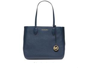 MICHAEL MICHAEL KORS Mae Large Leather Reversible Tote (Navy/White) … MICHAEL MICHAEL KORS Mae Large Leather Reversible Tote (Navy/White) …