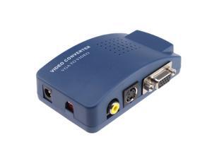 Hongta® High Resolution Video VGA Conversion VGA to RCA Composite/S-Video Converter Box VGA to AV Converter Color Blue Hongta® High Resolution Video VGA Conversion VGA to RCA Composite/S-Video Converter Box VGA to AV Converter Color Blue
