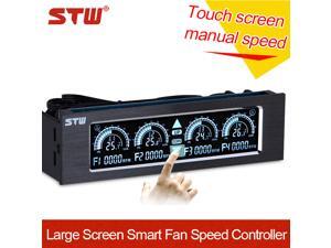 STW Pc Accessories 5.25-inch Touch Screen 4 Channel Cpu Fan Speed Controller Cooling Fan STW Pc Accessories 5.25-inch Touch Screen 4 Channel Cpu Fan Speed Controller Cooling Fan