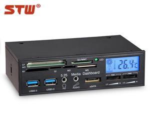 STW 3009 5.25" internal card reader device,Fan Controller LCD display screen support MS/MS/TF/SD/MMC/CF/MD/XD card reader for PC STW 3009 5.25" internal card reader device,Fan Controller LCD display screen support MS/MS/TF/SD/MMC/CF/MD/XD card reader for PC