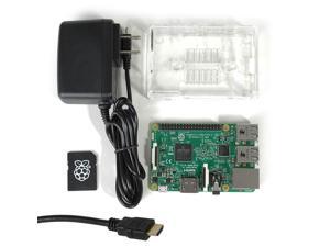 MakerBrightTM Raspberry Pi 3 Model B Select Kit w/Raspberry Pi 3, Clear Case, 5.25V 2.4A PSU, 8GB NOOBS MicroSD, 6' HDMI 1.4 Cable MakerBrightTM Raspberry Pi 3 Model B Select Kit w/Raspberry Pi 3, Clear Case, 5.25V 2.4A PSU, 8GB NOOBS MicroSD, 6' HDMI 1.4 Cable